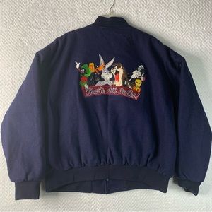 Vintage Warner Brothers Varsity Jacket Mens XL Looney Tunes That's All Folks